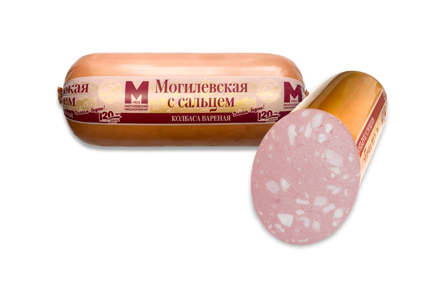 Вареное колбасное изделие мясное. Колбаса «Могилевская с сальцем»